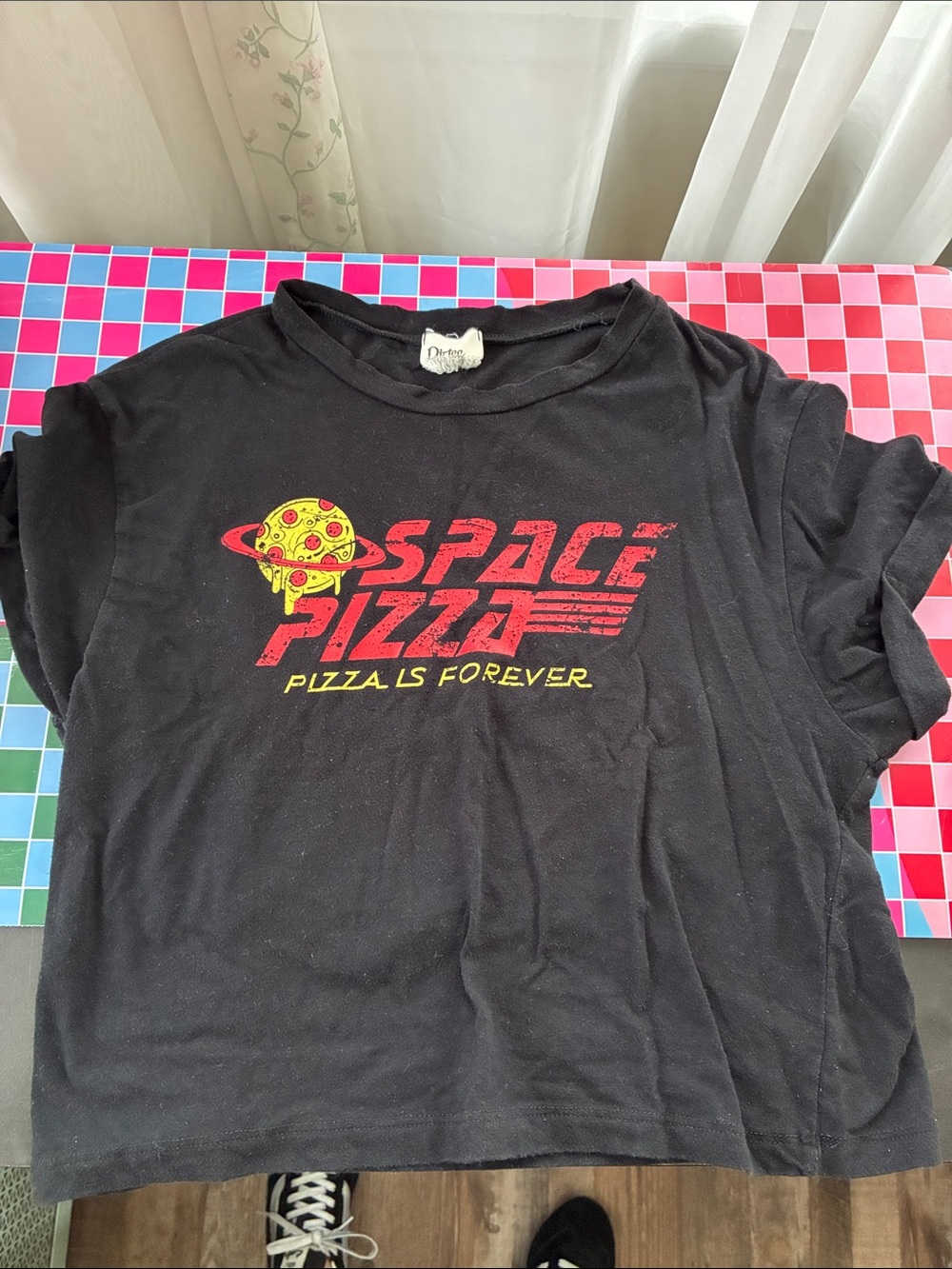Space Pizza Graphic women T‑Shirt in Black